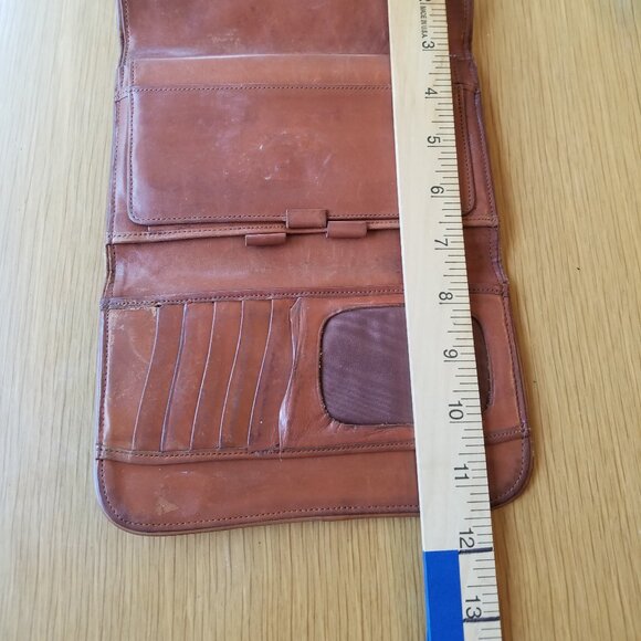 Vintage Dooney & Bourke AWL Brown Pebbled Leather Madison Clutch Wallet - Picture 13 of 15